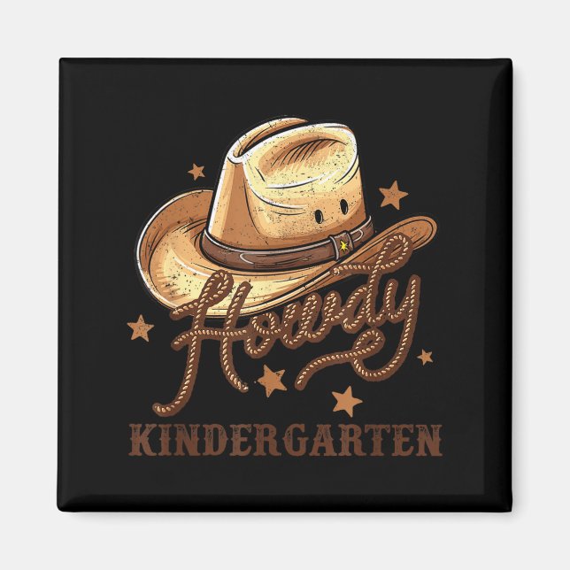 Aimant Kindergarten Teacher Rodeo Cowboy Western Howdy Ki (Devant)