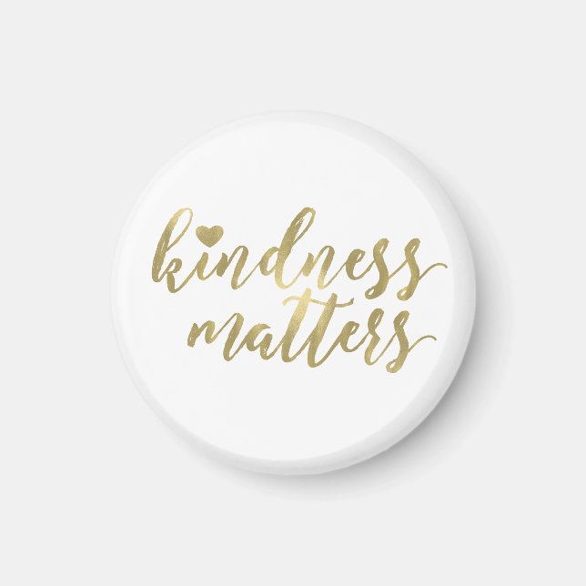 Aimant Kindness Matters Gold Heart inspiration citation (Devant)