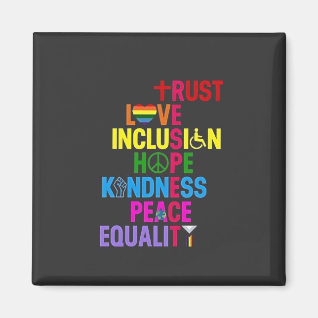 Aimant Kindness Peace Equality Love Inclusion Hope (Devant)