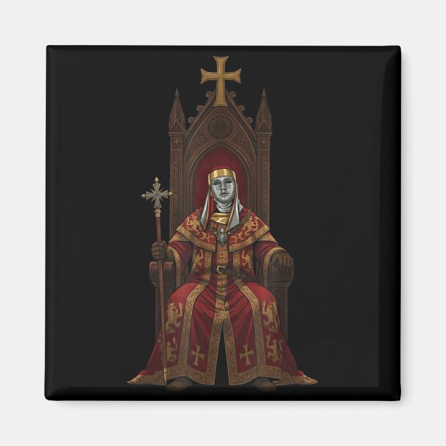 Aimant King Baldwin Iv Floral Mask Medieval Art Crusader  (Devant)