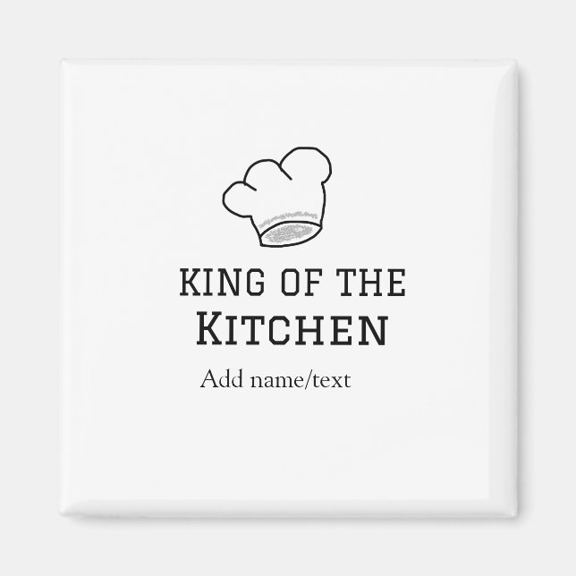 Aimant King of the cuisine chef cuisine ajouter nom couro (Devant)