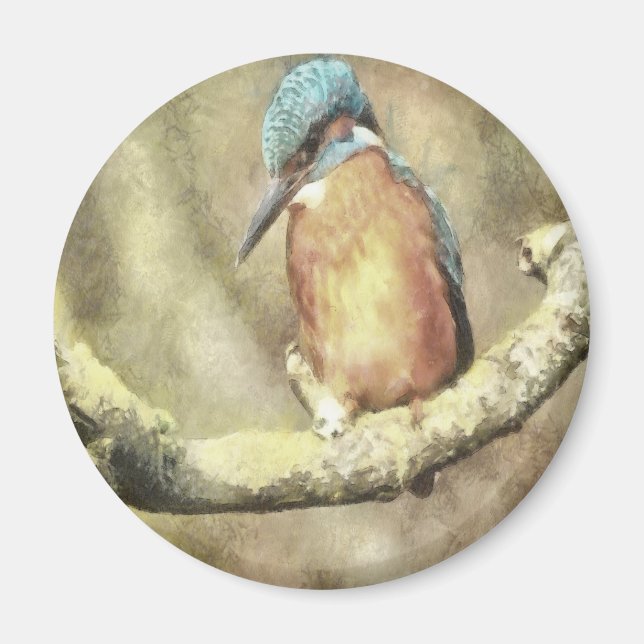 Aimant Kingfisher Étonnant En Aquarelle (Devant)