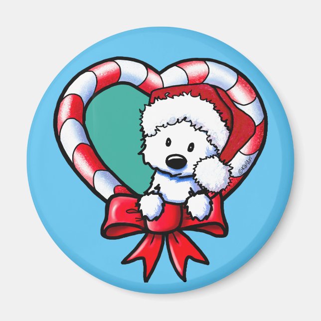 Aimant KiniArt Westie Christmas Love (Devant)