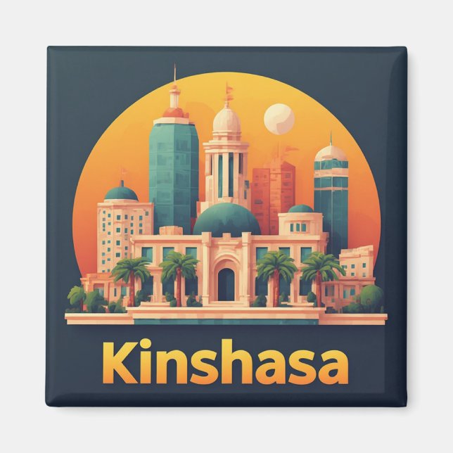 Aimant Kinshasa Congo Voyage Cadeau pour les visiteurs 🗺 (Devant)