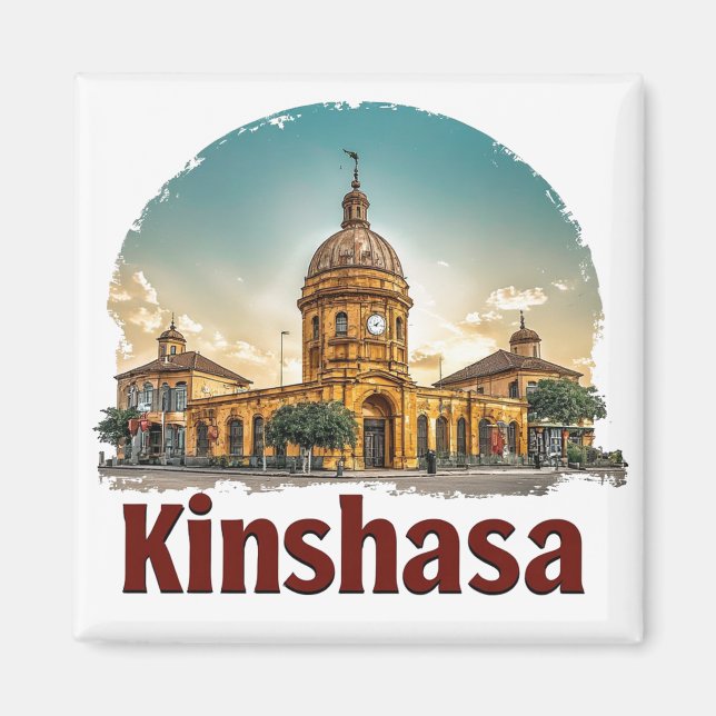 Aimant Kinshasa RD Congo Voyage Souvenir Pour Voyageurs d (Devant)
