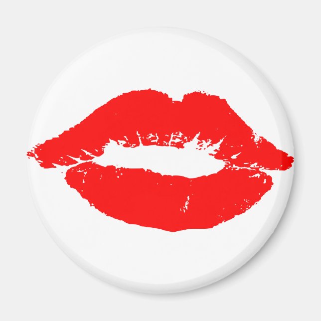 Aimant Kiss Lips Red Lipstick Love Passion Valentine (Devant)