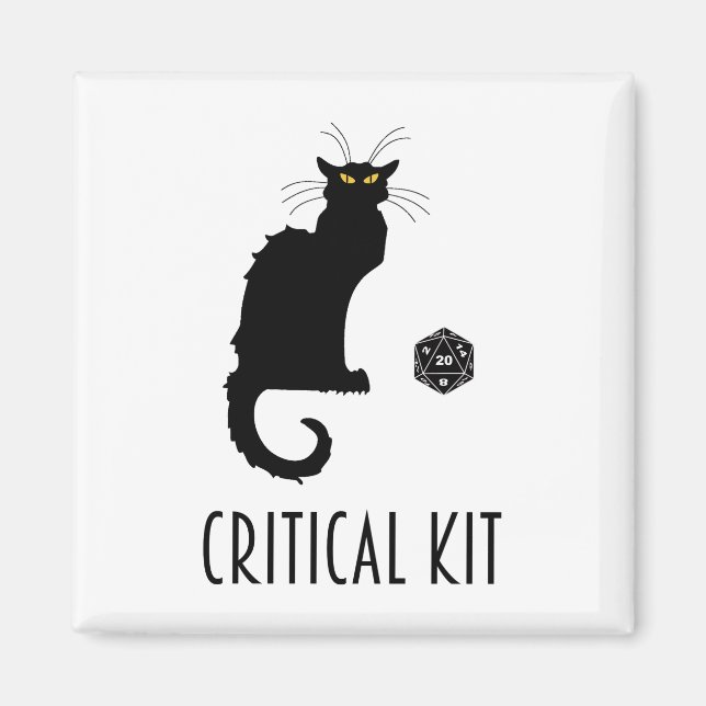 Aimant Kit critique Funny Cat D20 RPG Tabletop Jeu (Devant)