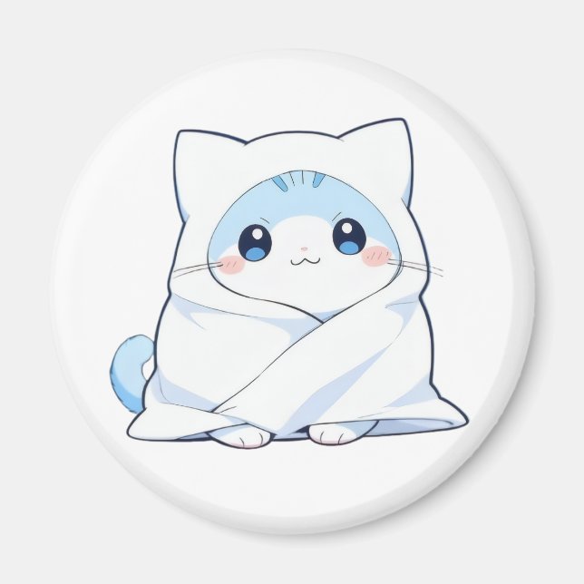 Aimant Kit de couverture confortable chaton kawaii design (Devant)