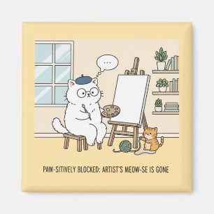 Aimant Kit de décoration pour la maison avec un chat blan