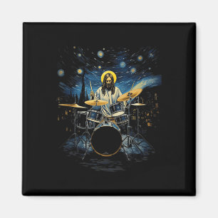 Aimant Kit tambour Percussionniste Drummer Van Gogh Jesus