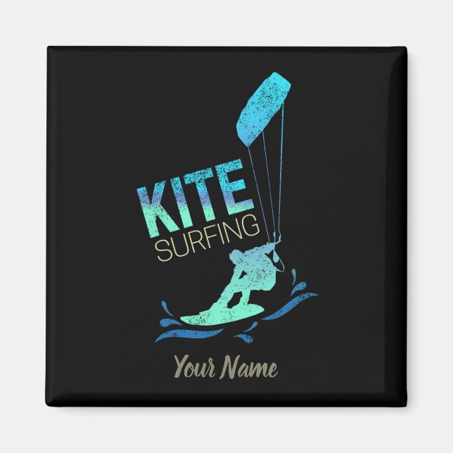 Aimant Kitesurf Vintage Kiteboarder Kite Surf (Devant)
