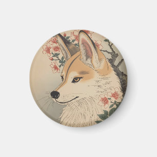 Aimant Kitsune & cherry blossom