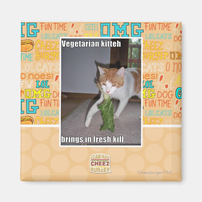 Aimant Kitteh végétarien (Devant)