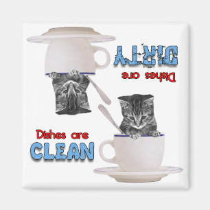 Aimant Kitten In A Cup Amoureux des chats Dishwasher Magn
