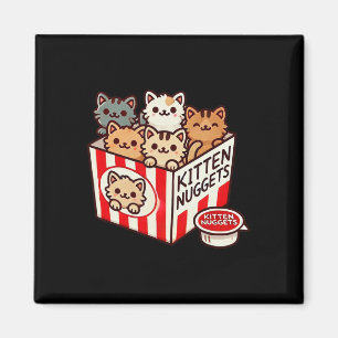 Aimant Kitten Nuggets Funny Cute Food Pun Amoureux des ch
