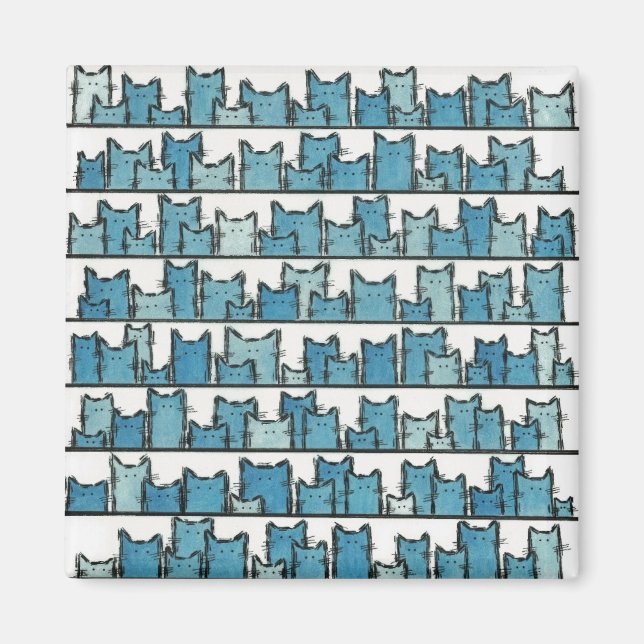 Aimant Kitties ne me font pas d'aimant bleu (Devant)