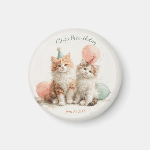 Aimant Kitty Anniversaire Chat Mignon Kitten Patteau Aqua