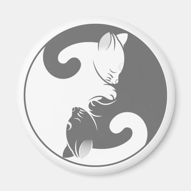 Aimant Kitty Cat Yin Yang | Gris (Devant)