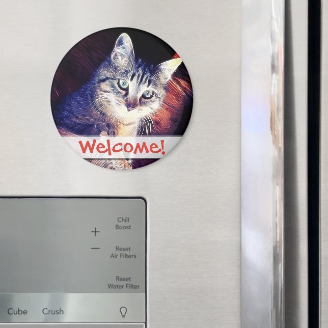 Aimant Kitty Dans Les Rafters Gros Plan Photo (In situ (réfrigérateur))