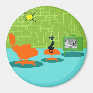 Aimant Kitty de l'âge de l'espace rétro