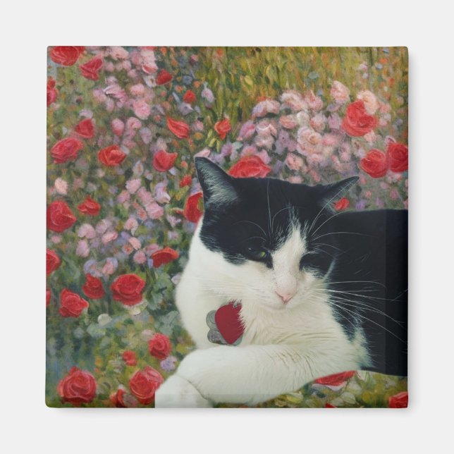 Aimant Kitty en fleurs (Devant)