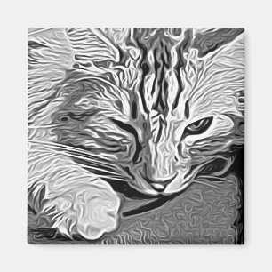 Aimant Kitty noir et blanc