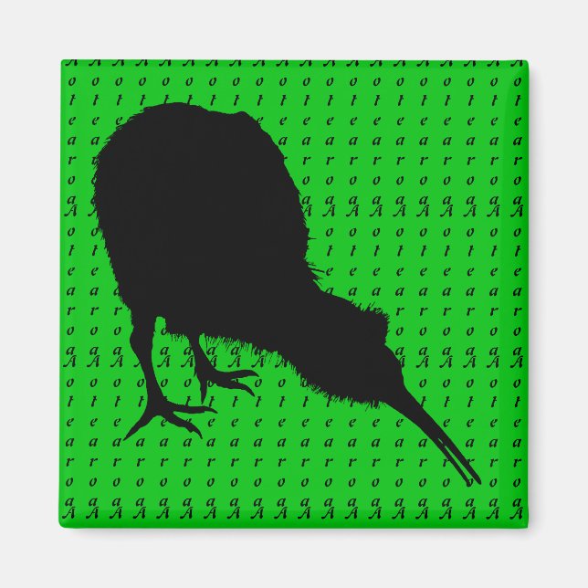Aimant Kiwi Bird & Aotearoa (écriture) Nouvelle-Zélande (Devant)