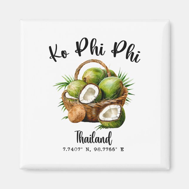 Aimant Ko Phi Phi Cocotier Thaïlande Tropical Koh Île Gp (Devant)