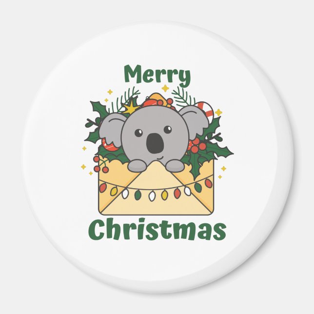 Aimant Koala Christmas Letter Winter Animals Koalas (Devant)