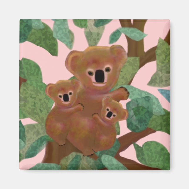 Aimant Koalas dans les Eucalyptus (Devant)