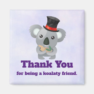 Aimant Koalaty ami Pun Cute Koala en haut du chapeau