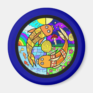 Aimant Koi Fish Pyschedelic Elemental Mandela