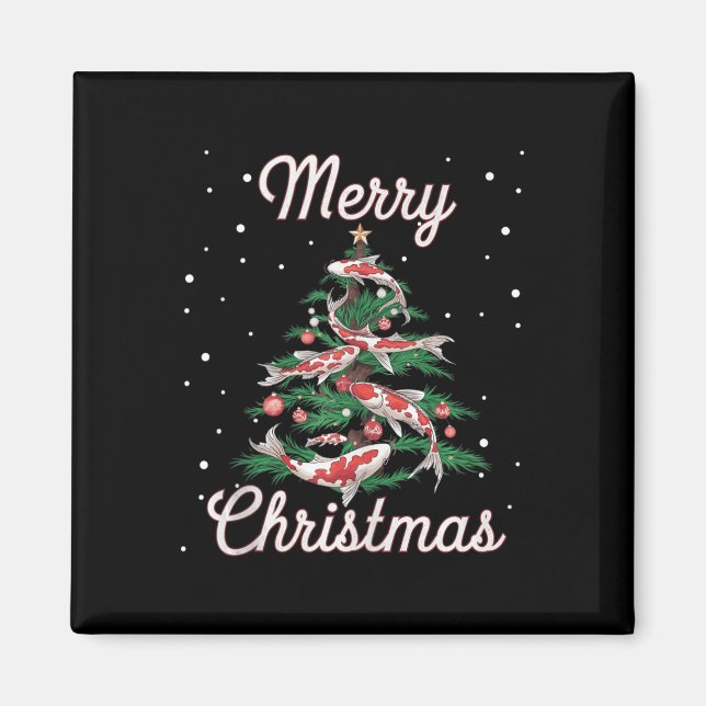 Aimant Koi Fish Xmas Tree Koi Carp Christmas Tree (Devant)