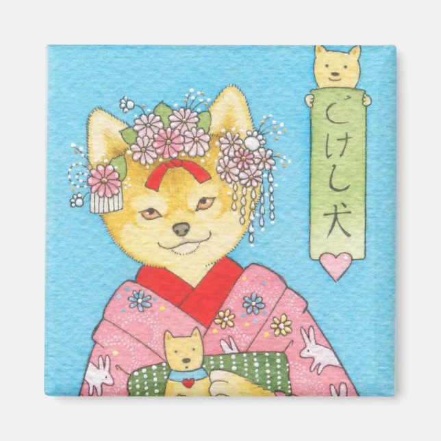 Aimant Kokeshi Inu (Devant)