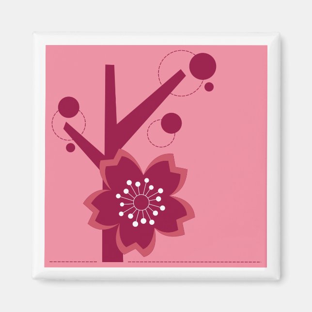 Aimant Kokeshi Sakura Kimono Design (Devant)