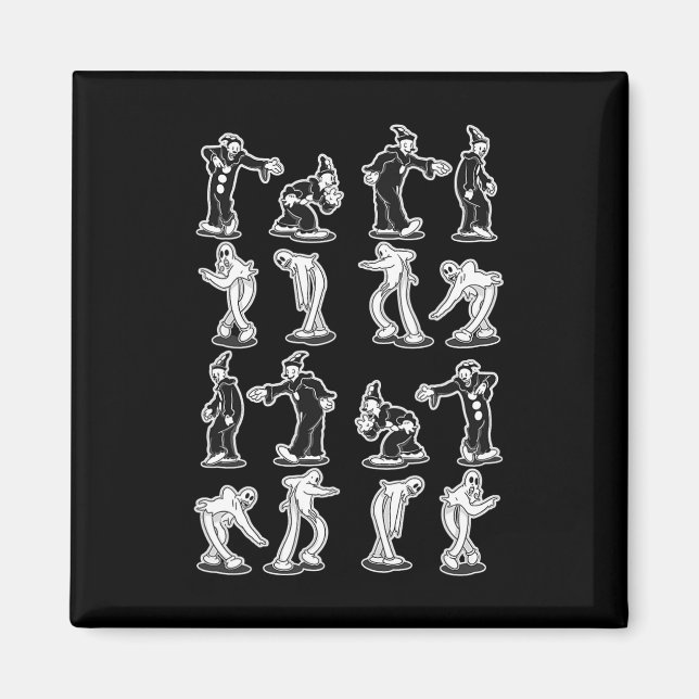 Aimant Koko Le Fantôme Clown Danse Éffrayante en deux éta (Devant)