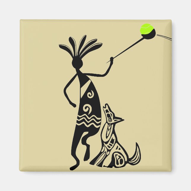 Aimant Kokopelli et Chien (Devant)
