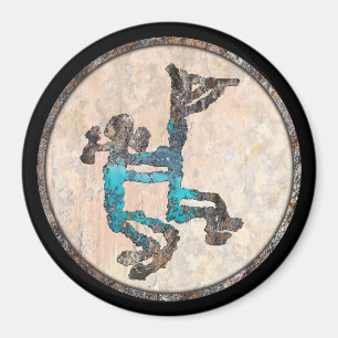 Aimant Kokopelli et Petroglyph féminin