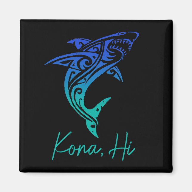 Aimant Kona Hawaï Requin Plongée Pêche Surf Surfeur Hawaï (Devant)