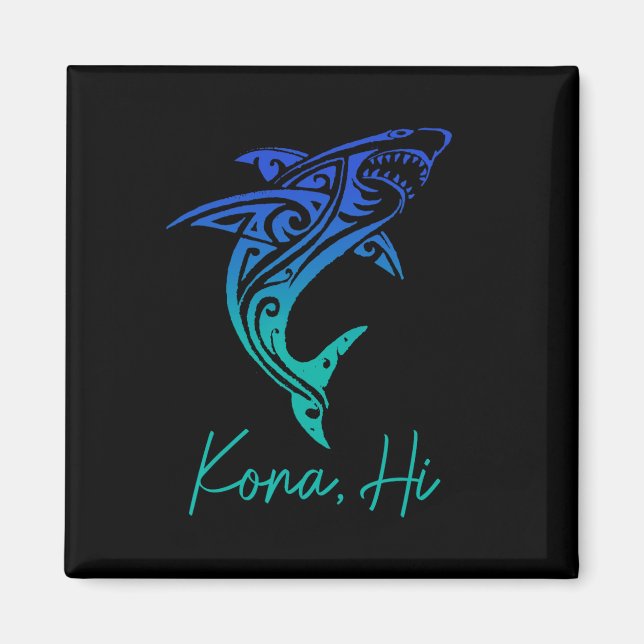 Aimant Kona Hawaii Requin Plongée Pêche Surf Surfeur Hawa (Devant)