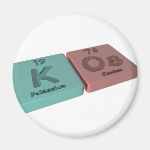 Aimant Kos comme potassium de K et osmium d'OS