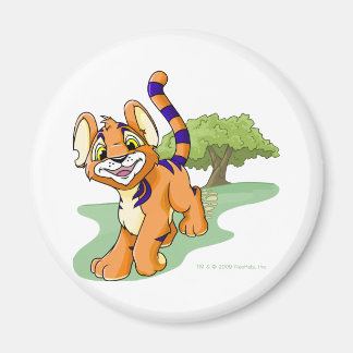 Aimant Kougra orange aventuré sur Mystery Island