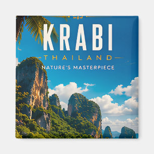 Aimant 🏝️ Krabi Thaïlande Décoration de Maison Côte Trop