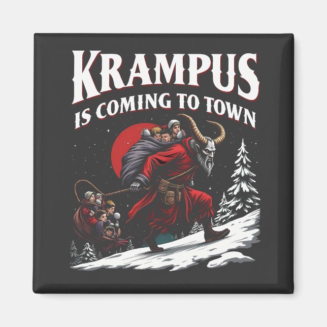 Aimant Krampus arrive à Town Krampus Noël (Devant)