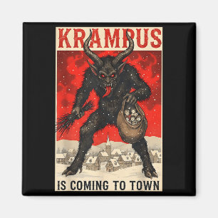Aimant Krampus arrive en ville Noël Horreur Fêtes