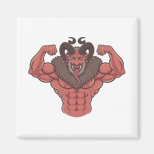 Aimant Krampus Noël Flexion Musculaire Fitness Effrayant