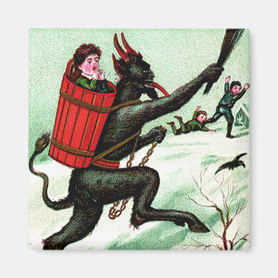 Aimant Krampus pourchasser les mauvais enfants Neige hive
