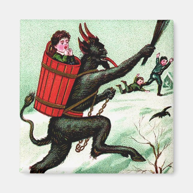 Aimant Krampus pourchasser les mauvais enfants Neige hive (Devant)