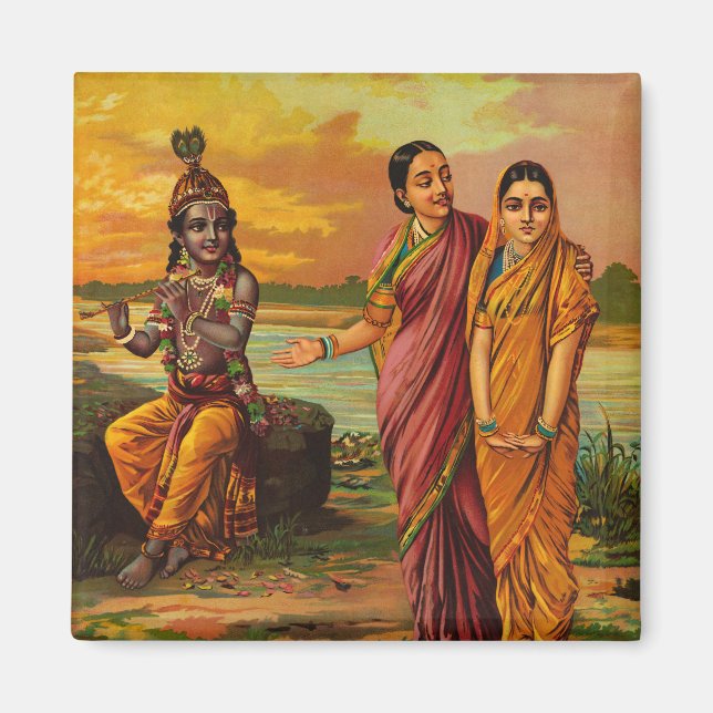 Aimant Krishna déclare son amour pour Radha par Raja Ravi (Devant)