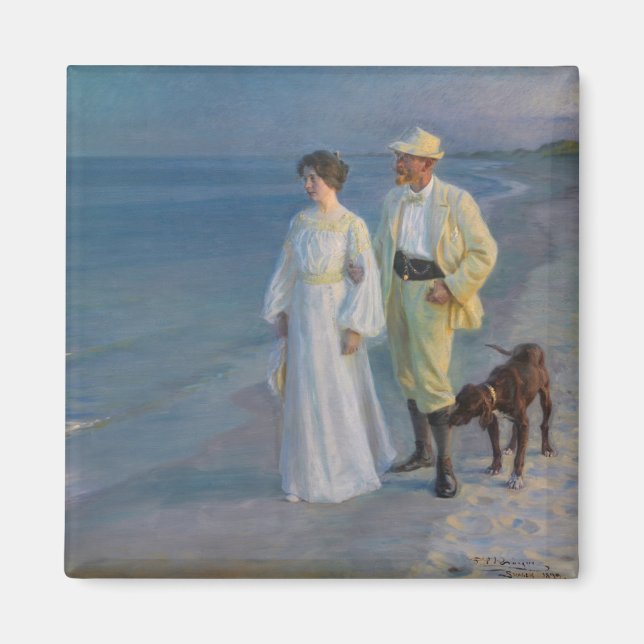 Aimant Kroyer - L'artiste et sa femme sur la plage (Devant)